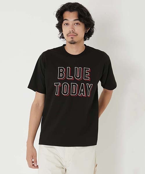 BLUE BLUE(ブルーブルー)の「gym master × BLUE BLUE /エンブロイダリー BLUE TODAY Tシャツ(Tシャツ/カットソー・メンズ・ブラック/ホワイト・L/M/S/XL)」の5枚目の写真