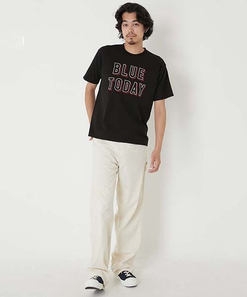 BLUE BLUE(ブルーブルー)の「gym master × BLUE BLUE /エンブロイダリー BLUE TODAY Tシャツ(Tシャツ/カットソー・メンズ・ブラック/ホワイト・L/M/S/XL)」の6枚目の写真