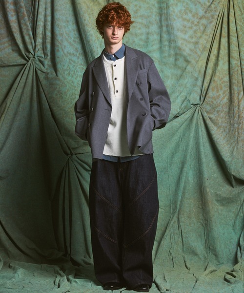 MAISON SPECIAL(メゾンスペシャル)の「《UNISEX》Ovoid Silhouette Prime-Wide Denim Pants/オボイドシルエットプライムワイドデニムパンツ【MAISON SPECIAL/メゾンスペシャル】■セットアップ対応■(デニムパンツ・メンズ・ネイビー/ブラック・2/1/0)」の4枚目の写真