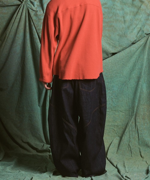 MAISON SPECIAL(メゾンスペシャル)の「《UNISEX》Ovoid Silhouette Prime-Wide Denim Pants/オボイドシルエットプライムワイドデニムパンツ【MAISON SPECIAL/メゾンスペシャル】■セットアップ対応■(デニムパンツ・メンズ・ネイビー/ブラック・2/1/0)」の10枚目の写真