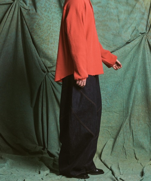 MAISON SPECIAL(メゾンスペシャル)の「《UNISEX》Ovoid Silhouette Prime-Wide Denim Pants/オボイドシルエットプライムワイドデニムパンツ【MAISON SPECIAL/メゾンスペシャル】■セットアップ対応■(デニムパンツ・メンズ・ネイビー/ブラック・2/1/0)」の11枚目の写真