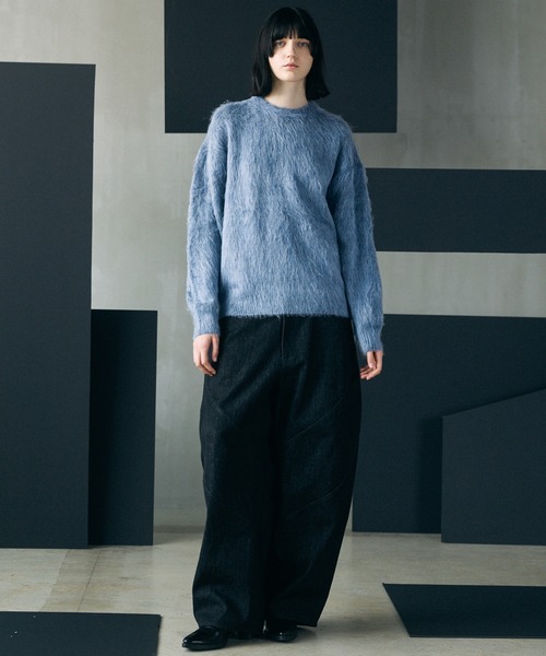MAISON SPECIAL(メゾンスペシャル)の「《UNISEX》Ovoid Silhouette Prime-Wide Denim Pants/オボイドシルエットプライムワイドデニムパンツ【MAISON SPECIAL/メゾンスペシャル】■セットアップ対応■(デニムパンツ・メンズ・ネイビー/ブラック・2/1/0)」の5枚目の写真