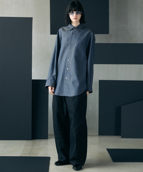 MAISON SPECIAL(メゾンスペシャル)の「《UNISEX》Ovoid Silhouette Prime-Wide Denim Pants/オボイドシルエットプライムワイドデニムパンツ【MAISON SPECIAL/メゾンスペシャル】■セットアップ対応■(デニムパンツ・メンズ・ネイビー/ブラック・2/1/0)」の7枚目の写真