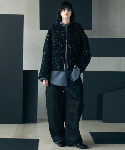 MAISON SPECIAL(メゾンスペシャル)の「《UNISEX》Ovoid Silhouette Prime-Wide Denim Pants/オボイドシルエットプライムワイドデニムパンツ【MAISON SPECIAL/メゾンスペシャル】■セットアップ対応■(デニムパンツ・メンズ・ネイビー/ブラック・2/1/0)」の8枚目の写真