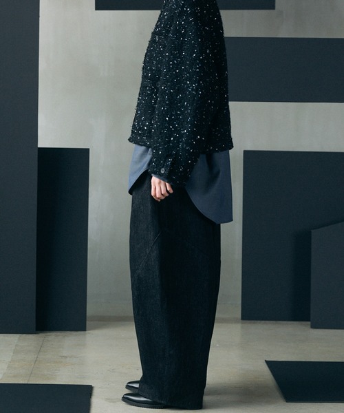 MAISON SPECIAL(メゾンスペシャル)の「《UNISEX》Ovoid Silhouette Prime-Wide Denim Pants/オボイドシルエットプライムワイドデニムパンツ【MAISON SPECIAL/メゾンスペシャル】■セットアップ対応■(デニムパンツ・メンズ・ネイビー/ブラック・2/1/0)」の13枚目の写真