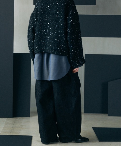 MAISON SPECIAL(メゾンスペシャル)の「《UNISEX》Ovoid Silhouette Prime-Wide Denim Pants/オボイドシルエットプライムワイドデニムパンツ【MAISON SPECIAL/メゾンスペシャル】■セットアップ対応■(デニムパンツ・メンズ・ネイビー/ブラック・2/1/0)」の14枚目の写真