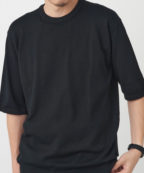 SETUP7(セットアップセブン)の「【SETUP7】12GニットTシャツ 6412-902(Tシャツ/カットソー・メンズ・チャコールグレー/ネイビー/ホワイト/ブラック・M/L)」の16枚目の写真