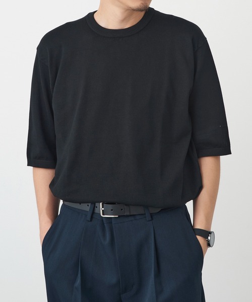 SETUP7(セットアップセブン)の「【SETUP7】12GニットTシャツ 6412-902(Tシャツ/カットソー・メンズ・チャコールグレー/ネイビー/ホワイト/ブラック・M/L)」の17枚目の写真