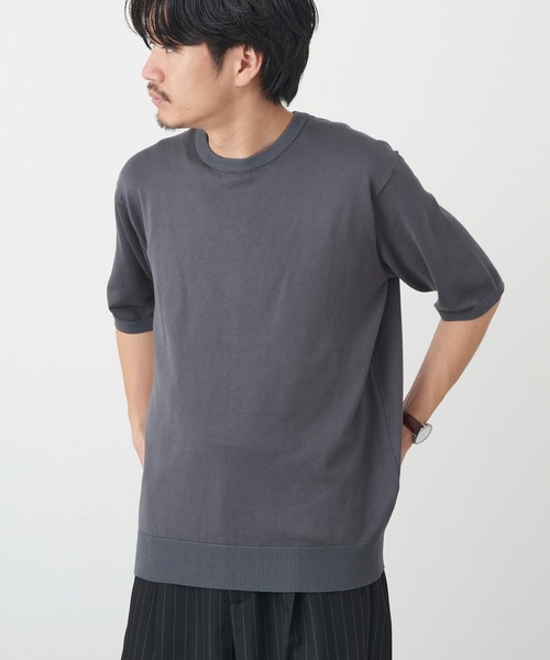 SETUP7(セットアップセブン)の「【SETUP7】12GニットTシャツ 6412-902(Tシャツ/カットソー・メンズ・チャコールグレー/ネイビー/ホワイト/ブラック・M/L)」の22枚目の写真
