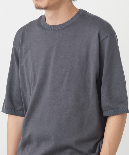 SETUP7(セットアップセブン)の「【SETUP7】12GニットTシャツ 6412-902(Tシャツ/カットソー・メンズ・チャコールグレー/ネイビー/ホワイト/ブラック・M/L)」の21枚目の写真