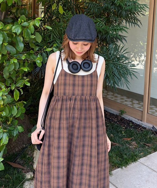 Kastane(カスタネ)の「【一部店舗限定】B チェックキャミワンピース(その他・レディース・ブラック/ブラウン・FREE)」の11枚目の写真