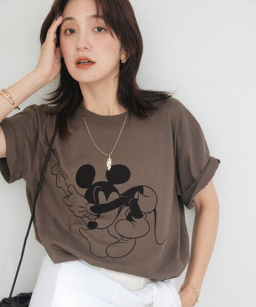 RIVE DROITE(リヴドロワ)の「【綿100%/洗濯機洗い可】Rock / Mickey / Tee(夏服)(Tシャツ/カットソー・レディース・ブラウン・FREE)」の15枚目の写真