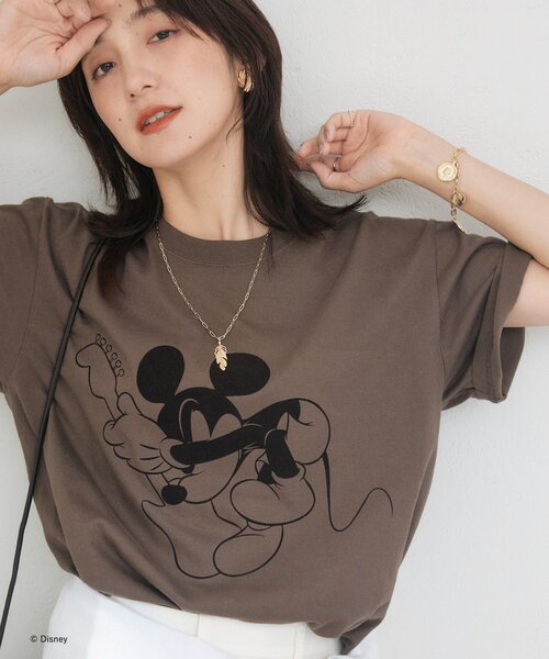 RIVE DROITE(リヴドロワ)の「【綿100%/洗濯機洗い可】Rock / Mickey / Tee(夏服)(Tシャツ/カットソー・レディース・ブラウン・FREE)」の14枚目の写真