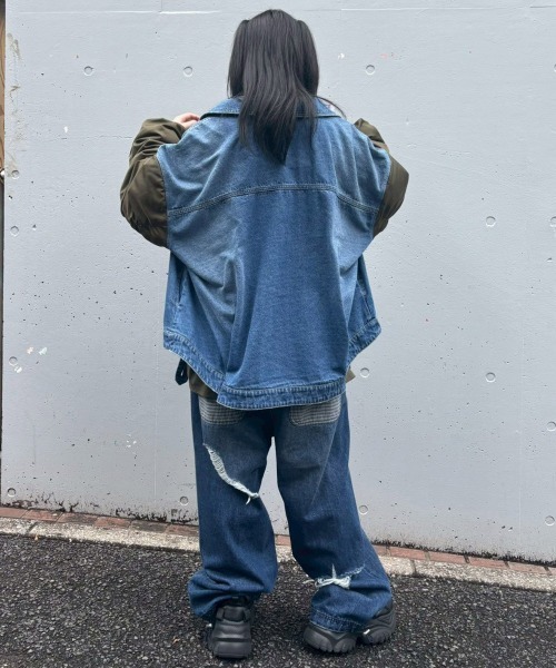 Candy Stripper(キャンディストリッパー)の「FUR COLLAR DENIM ジャケット(ブルゾン・レディース・ブラック/ブルー系その他・FREE)」の12枚目の写真