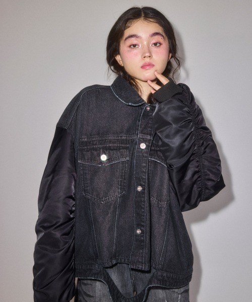 Candy Stripper(キャンディストリッパー)の「FUR COLLAR DENIM ジャケット(ブルゾン・レディース・ブラック/ブルー系その他・FREE)」の18枚目の写真