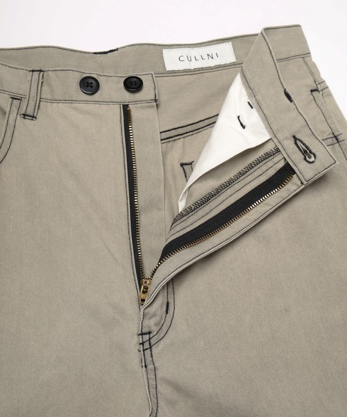 CULLNI(クルニ)の「Frosted Wash Chino Wide Curve Pants(デニムパンツ・メンズ・ベージュ系/カーキ系・1/2)」の10枚目の写真