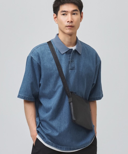 adidas(アディダス)の「【別注】アディダス adidas クール フィーリング デニム オーバーサイズフィット 半袖 ポロシャツ 限定コラボ(ポロシャツ・メンズ・ネイビー/ブルー・LL/S/M/L/3L)」の1枚目の写真