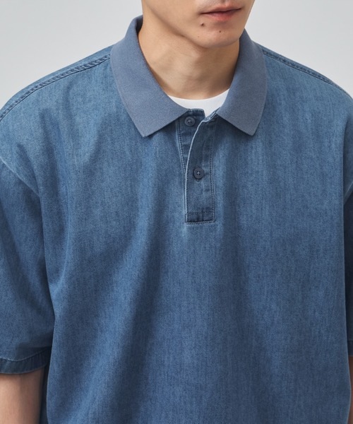 adidas(アディダス)の「【別注】アディダス adidas クール フィーリング デニム オーバーサイズフィット 半袖 ポロシャツ 限定コラボ(ポロシャツ・メンズ・ネイビー/ブルー・LL/S/M/L/3L)」の9枚目の写真