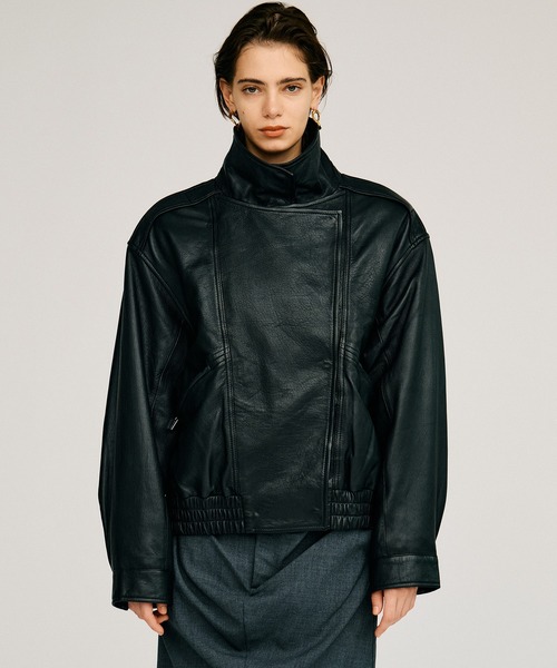 PRANK PROJECT(プランクプロジェクト)の「【2026Autumn Pre-Order】SHEEPレザーボンバージャケット / Sheep Leather Bomber Jacket(MA-1・レディース・ブラック/キャメル・38/36)」の18枚目の写真