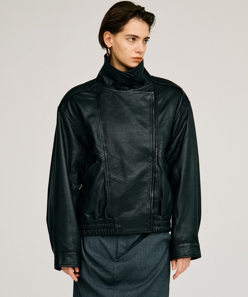 PRANK PROJECT(プランクプロジェクト)の「【2026Autumn Pre-Order】SHEEPレザーボンバージャケット / Sheep Leather Bomber Jacket(MA-1・レディース・ブラック/キャメル・38/36)」の17枚目の写真