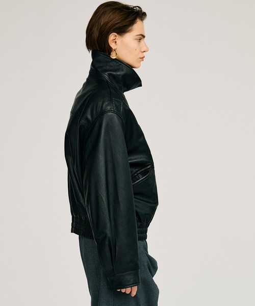 PRANK PROJECT(プランクプロジェクト)の「【2026Autumn Pre-Order】SHEEPレザーボンバージャケット / Sheep Leather Bomber Jacket(MA-1・レディース・ブラック/キャメル・38/36)」の21枚目の写真