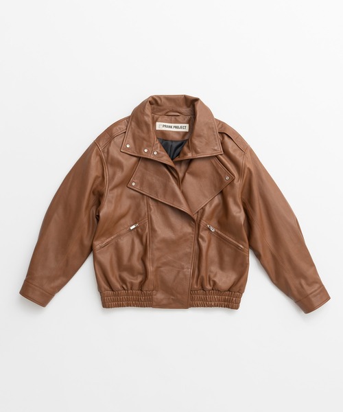 PRANK PROJECT(プランクプロジェクト)の「【2026Autumn Pre-Order】SHEEPレザーボンバージャケット / Sheep Leather Bomber Jacket(MA-1・レディース・ブラック/キャメル・38/36)」の22枚目の写真
