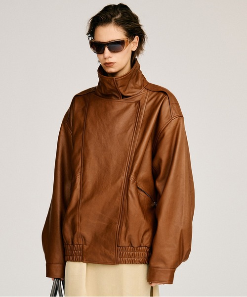 PRANK PROJECT(プランクプロジェクト)の「【2026Autumn Pre-Order】SHEEPレザーボンバージャケット / Sheep Leather Bomber Jacket(MA-1・レディース・ブラック/キャメル・38/36)」の11枚目の写真