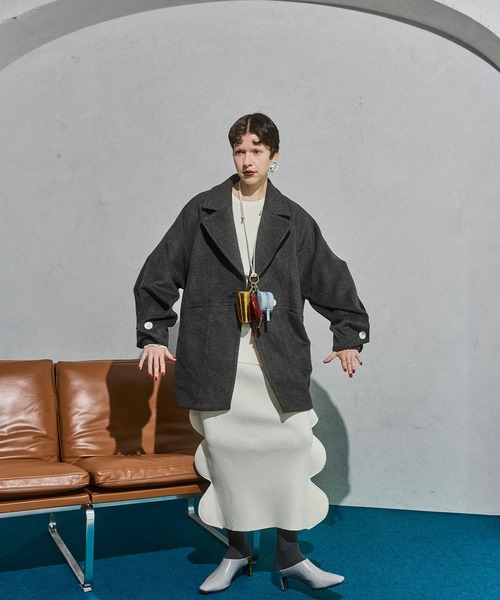 OMMO(オーエムエムオー)の「SCALLOP KNIT SK(スカート・レディース・ホワイト/グレー/ブラック・36/38)」の20枚目の写真