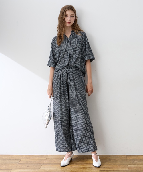 LE SOUK HOLIDAY(ルスークホリデー)の「リネンライクストレッチワイドパンツ【接触冷感・UVカット・後ろウエストゴム】(その他パンツ・レディース・ブラック/ダークブラウン/オフホワイト/ブラウン・M/L)」の15枚目の写真