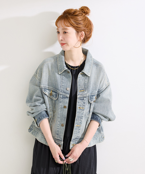 Lee(リー)の「ウォッシャブル / Lee / リー 別注 Riders Jacket(デニムジャケット・レディース・ブラック/ライトブルー・FREE)」の3枚目の写真