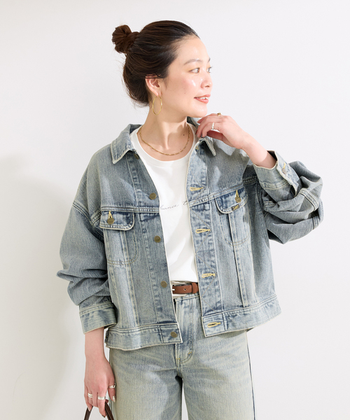Lee(リー)の「ウォッシャブル / Lee / リー 別注 Riders Jacket(デニムジャケット・レディース・ブラック/ライトブルー・FREE)」の9枚目の写真