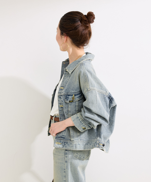 Lee(リー)の「ウォッシャブル / Lee / リー 別注 Riders Jacket(デニムジャケット・レディース・ブラック/ライトブルー・FREE)」の10枚目の写真
