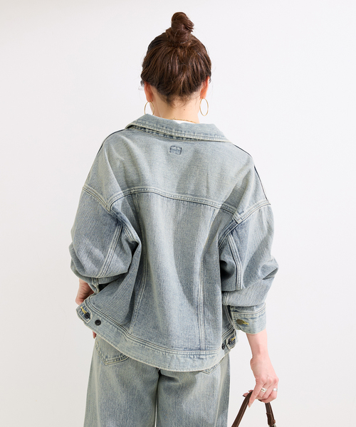 Lee(リー)の「ウォッシャブル / Lee / リー 別注 Riders Jacket(デニムジャケット・レディース・ブラック/ライトブルー・FREE)」の11枚目の写真