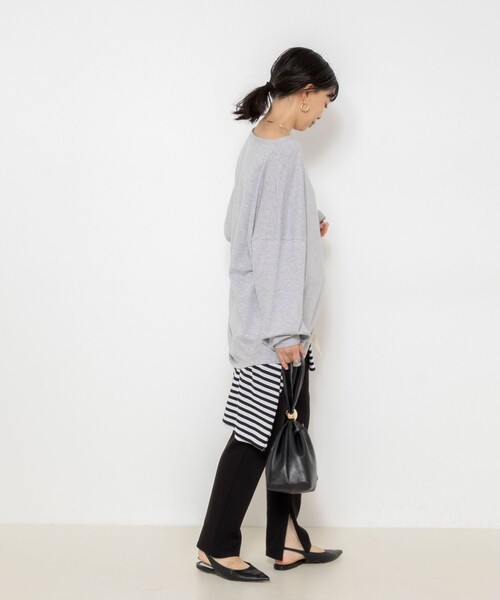 NOLLEY’S(ノーリーズ)の「ウォッシャブルインレーアレンジルーズプルオーバー(Tシャツ/カットソー・レディース・ブラック/ライトグレー・FREE)」の8枚目の写真