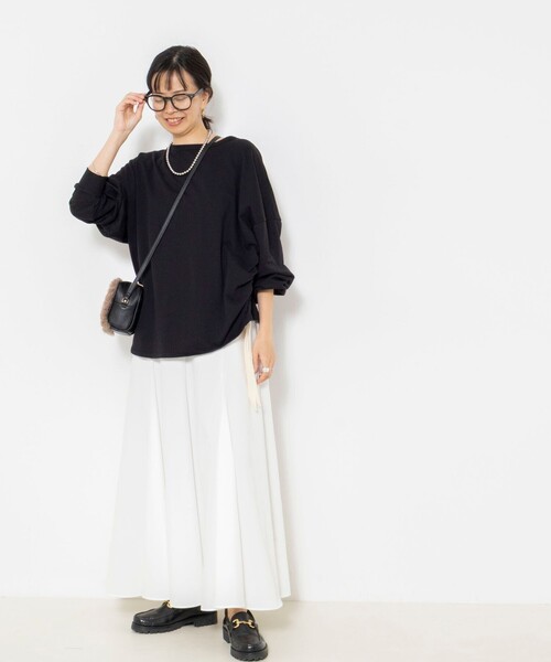 NOLLEY’S(ノーリーズ)の「ウォッシャブルインレーアレンジルーズプルオーバー(Tシャツ/カットソー・レディース・ブラック/ライトグレー・FREE)」の13枚目の写真