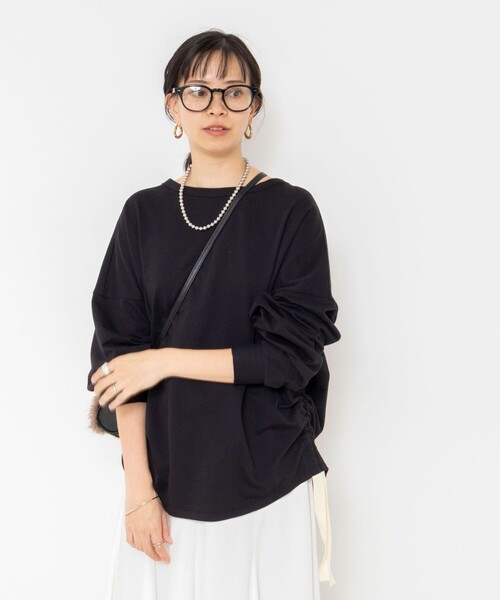 NOLLEY’S(ノーリーズ)の「ウォッシャブルインレーアレンジルーズプルオーバー(Tシャツ/カットソー・レディース・ブラック/ライトグレー・FREE)」の16枚目の写真