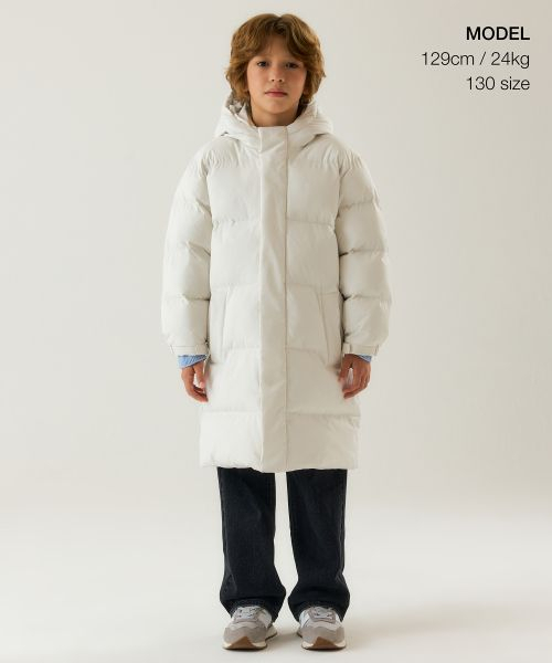 MUSINSA STANDARD KIDS（ムシンサスタンダードキッズ）の「デイリープファー ロングダウンパーカー [ダスティクリーム]（ブルゾン・レディース・その他・100/150/140/130/120/110/160）」の2枚目の写真