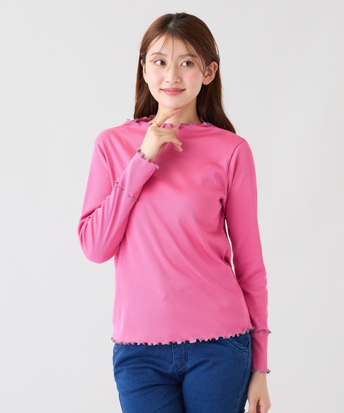 Rose Tiara（ローズティアラ）の「【大人気/秋の新色追加】【伸縮性◎】メローカットソー（Tシャツ/カットソー・レディース・グレー/ピンク/オフホワイト・38/46/42）」の6枚目の写真