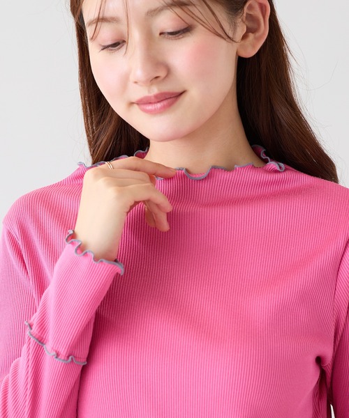 Rose Tiara（ローズティアラ）の「【大人気/秋の新色追加】【伸縮性◎】メローカットソー（Tシャツ/カットソー・レディース・グレー/ピンク/オフホワイト・38/46/42）」の8枚目の写真