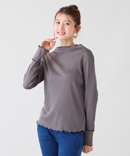 Rose Tiara（ローズティアラ）の「【大人気/秋の新色追加】【伸縮性◎】メローカットソー（Tシャツ/カットソー・レディース・グレー/ピンク/オフホワイト・38/46/42）」の16枚目の写真