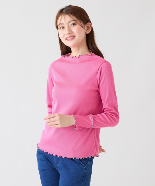 Rose Tiara（ローズティアラ）の「【大人気/秋の新色追加】【伸縮性◎】メローカットソー（Tシャツ/カットソー・レディース・グレー/ピンク/オフホワイト・38/46/42）」の4枚目の写真