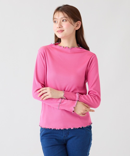 Rose Tiara（ローズティアラ）の「【大人気/秋の新色追加】【伸縮性◎】メローカットソー（Tシャツ/カットソー・レディース・グレー/ピンク/オフホワイト・38/46/42）」の5枚目の写真