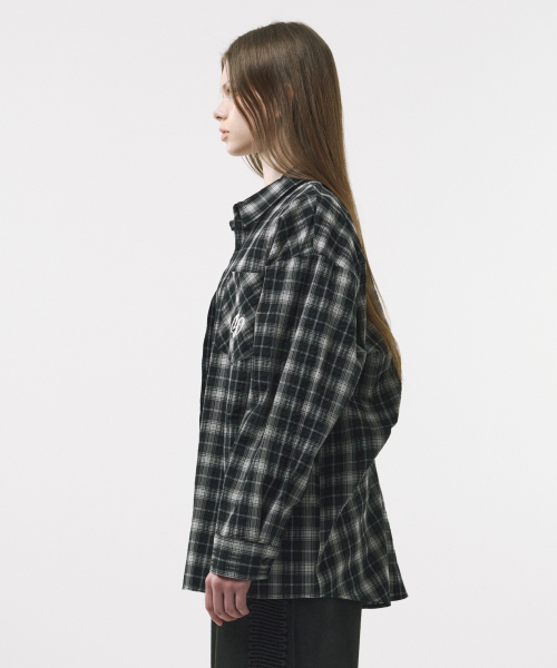 FOR THE WEATHER(フォーザウェザー)の「バックピンタックチェックシャツ(ブラック)(シャツ/ブラウス・レディース・その他・FREE)」の3枚目の写真