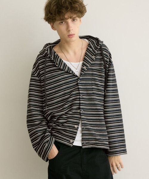 PBLIM(ページボーイリム)の「《UNISEX》ボーダーフーディ(パーカー・レディース・ブラック系/オレンジ系・FREE)」の15枚目の写真