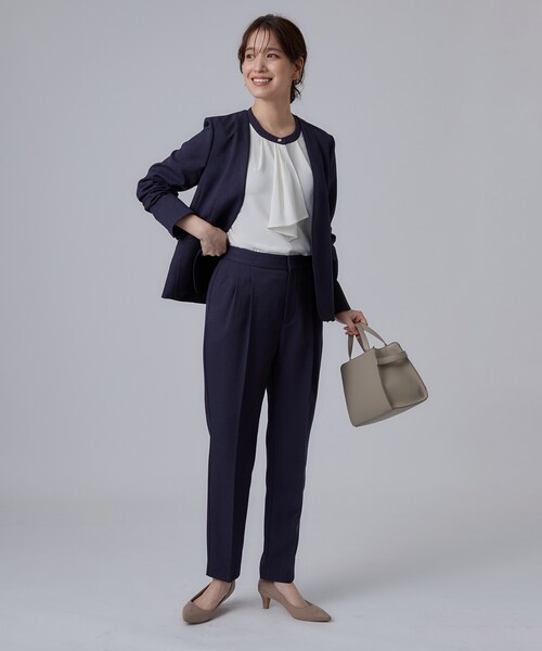 SHOO・LA・RUE(シューラルー)の「【セットアップ可/通勤/洗濯機可/SS-LL】タックテーパードパンツ(その他パンツ・レディース・ネイビー/ブラウン系その他・04/10/01/02/03)」の14枚目の写真