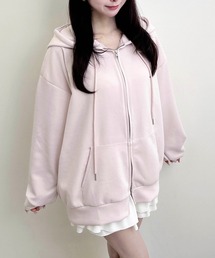 INGNI（イング）の「プレート付ラメダンボールダブルジップパーカー（パーカー）」