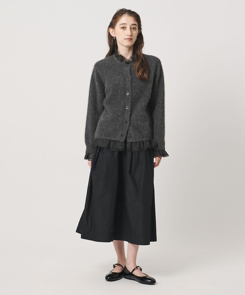 UNITED ARROWS（ユナイテッドアローズ）の「フォックスカシミヤ オーガンジー フリル カーディガン（カーディガン/ボレロ・レディース・ダークグレー/ライトブルー/ネイビー・FREE）」の8枚目の写真