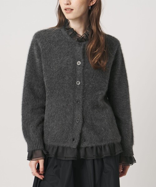 UNITED ARROWS（ユナイテッドアローズ）の「フォックスカシミヤ オーガンジー フリル カーディガン（カーディガン/ボレロ・レディース・ダークグレー/ライトブルー/ネイビー・FREE）」の11枚目の写真