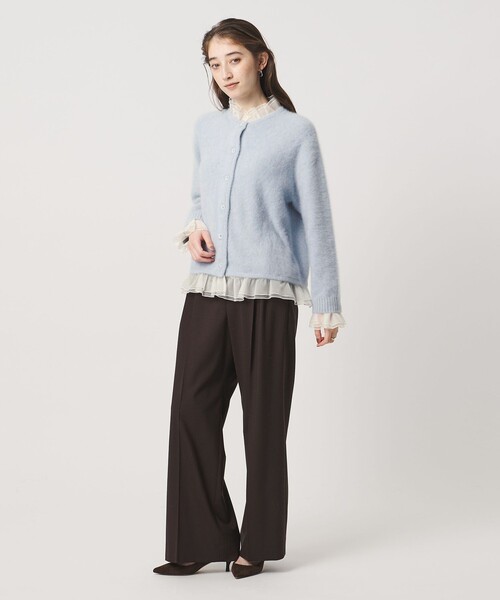 UNITED ARROWS（ユナイテッドアローズ）の「フォックスカシミヤ オーガンジー フリル カーディガン（カーディガン/ボレロ・レディース・ダークグレー/ライトブルー/ネイビー・FREE）」の12枚目の写真