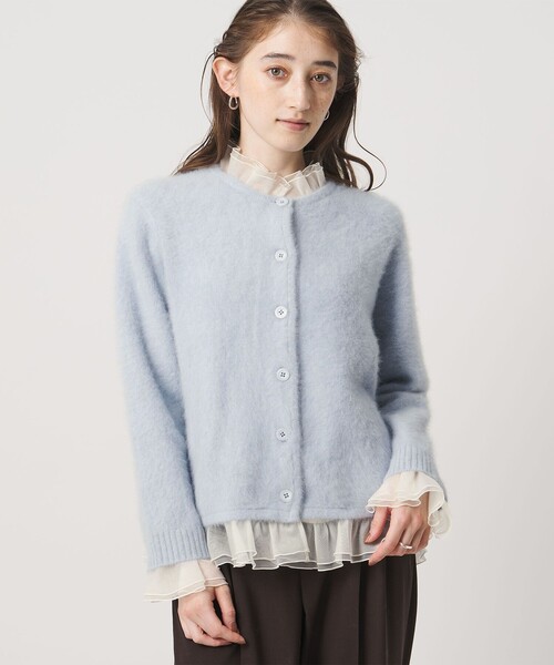 UNITED ARROWS（ユナイテッドアローズ）の「フォックスカシミヤ オーガンジー フリル カーディガン（カーディガン/ボレロ・レディース・ダークグレー/ライトブルー/ネイビー・FREE）」の13枚目の写真